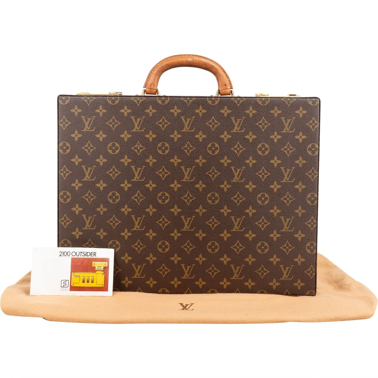 Louis Vuitton Monogram Canvas Président Briefcase Handbag Aktenkoffer Bruin