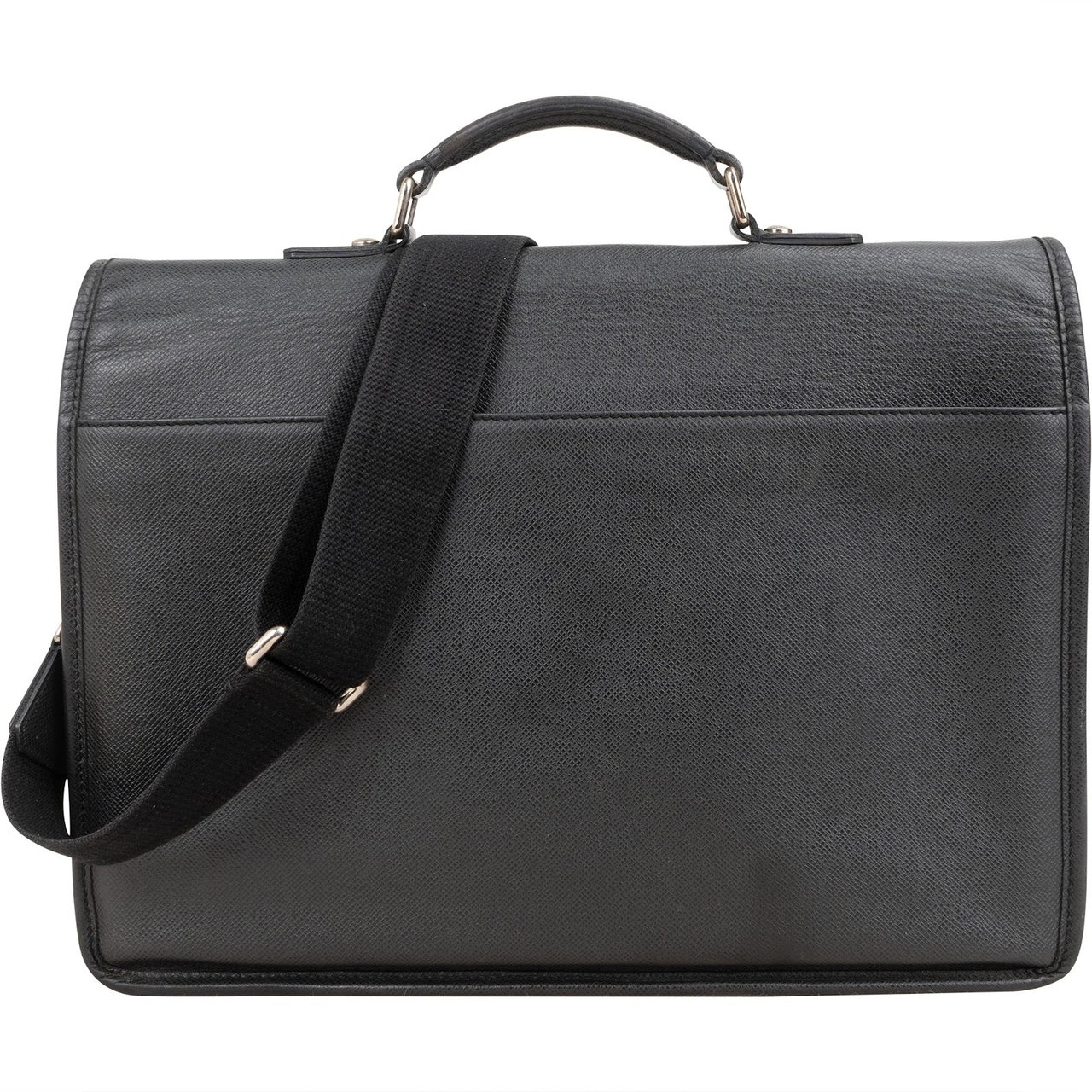 Louis Vuitton Noir Taiga Leather Alexei Anton Business Handbag Zwart