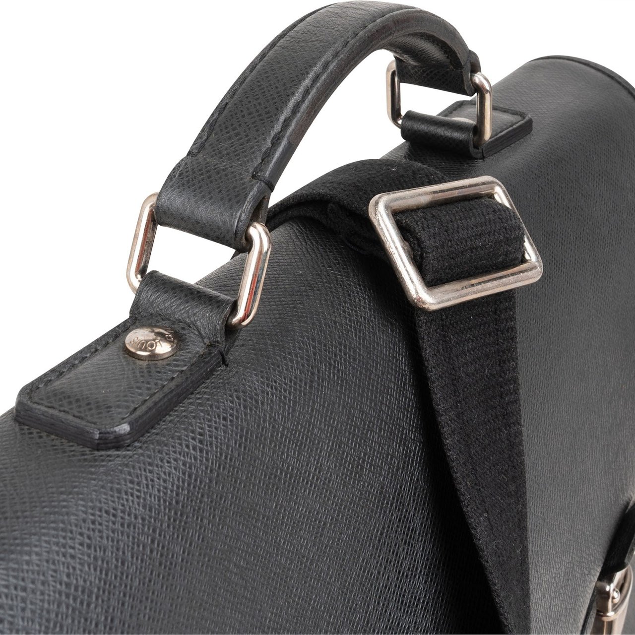 Louis Vuitton Noir Taiga Leather Alexei Anton Business Handbag Zwart