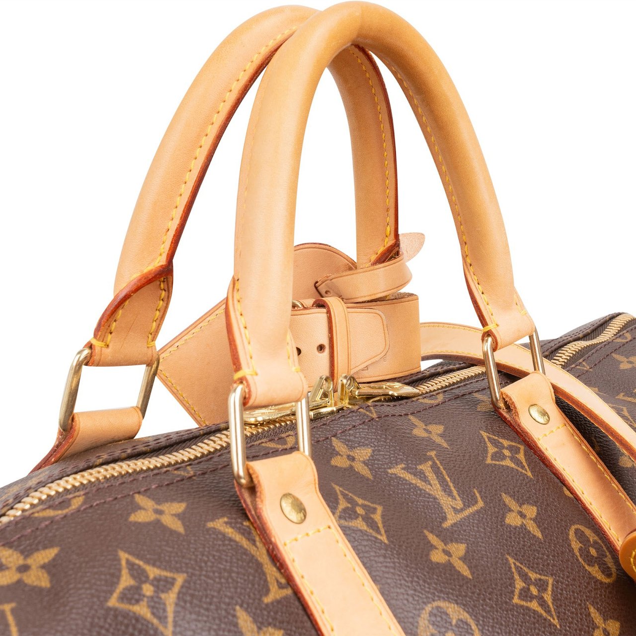 Louis Vuitton Monogram Canvas Keepall 55 Bandoulière Travel Bag Bruin