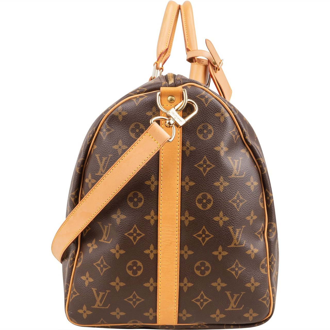 Louis Vuitton Monogram Canvas Keepall 55 Bandoulière Travel Bag Bruin
