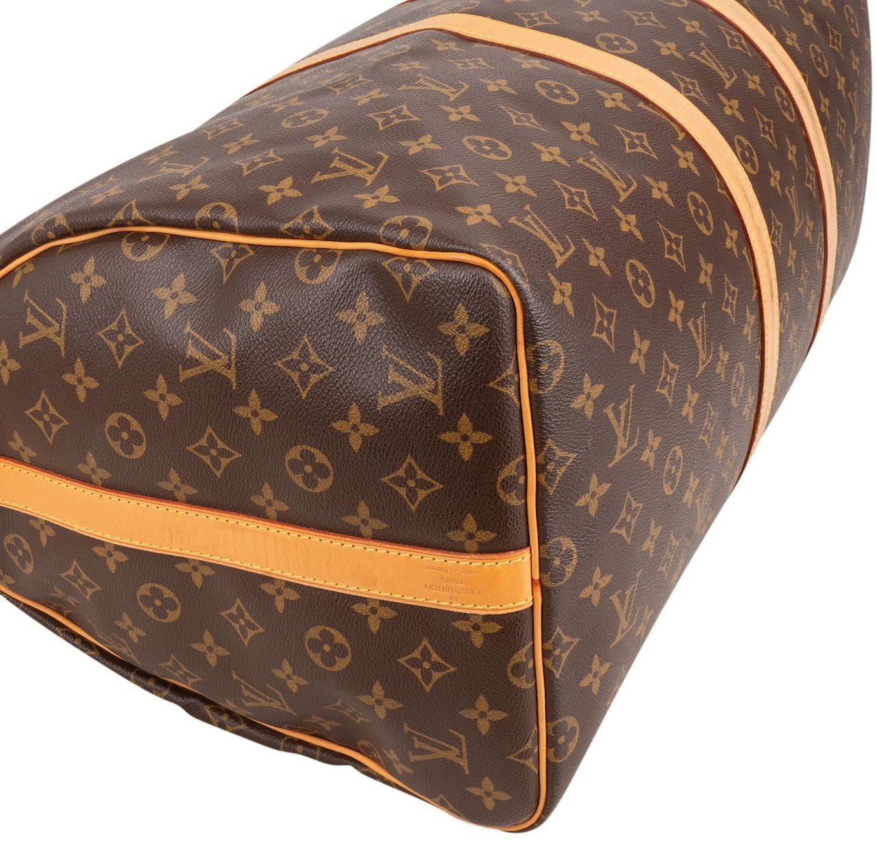 Louis Vuitton Monogram Canvas Keepall 55 Bandoulière Travel Bag Bruin