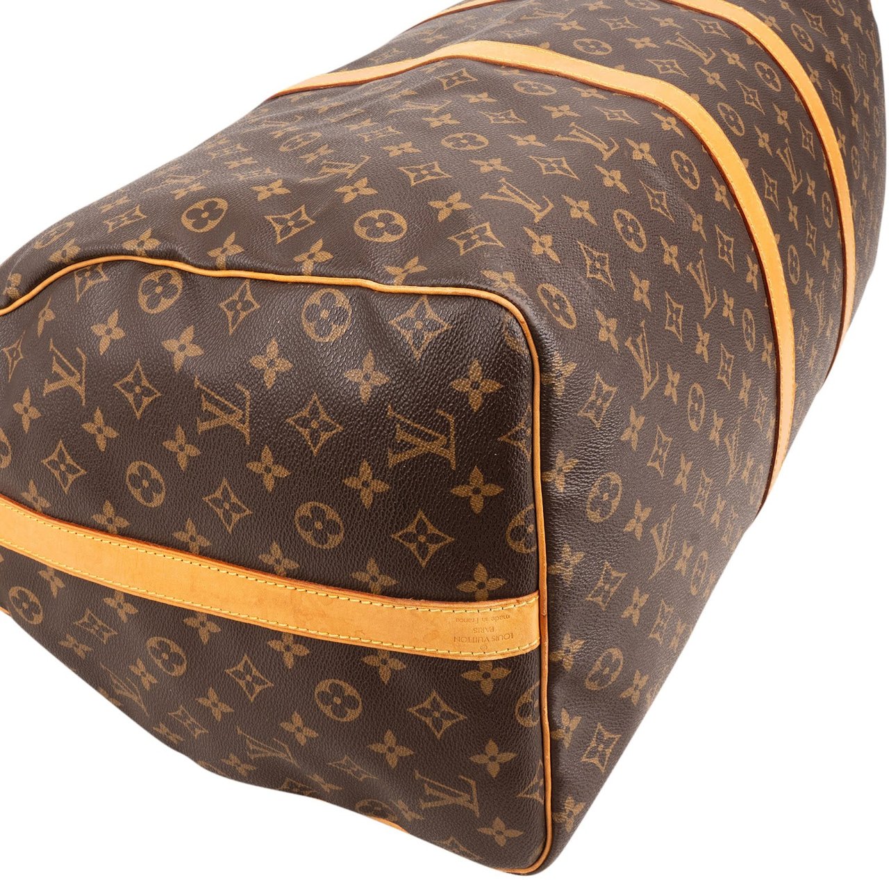 Louis Vuitton Monogram Canvas Keepall 60 Bandoulière Travel Bag Bruin