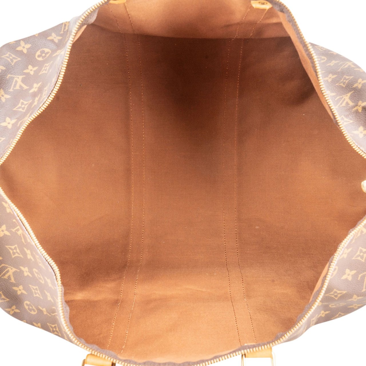 Louis Vuitton Monogram Canvas Keepall 60 Bandoulière Travel Bag Bruin