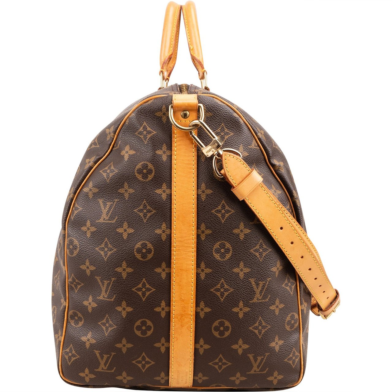 Louis Vuitton Monogram Canvas Keepall 60 Bandoulière Travel Bag Bruin