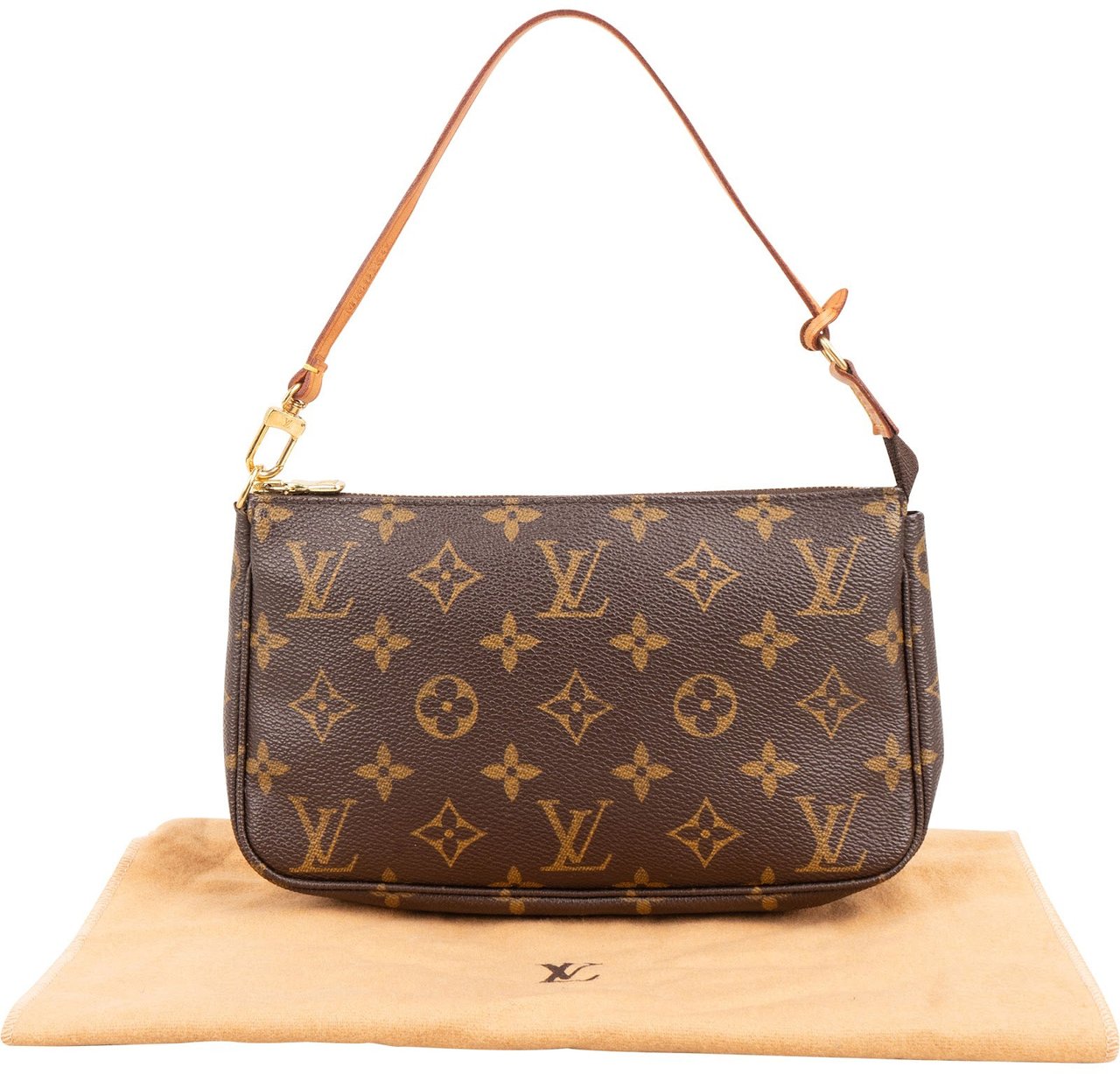 Louis Vuitton Monogram Canvas Pochette Accessoires Handbag Bruin