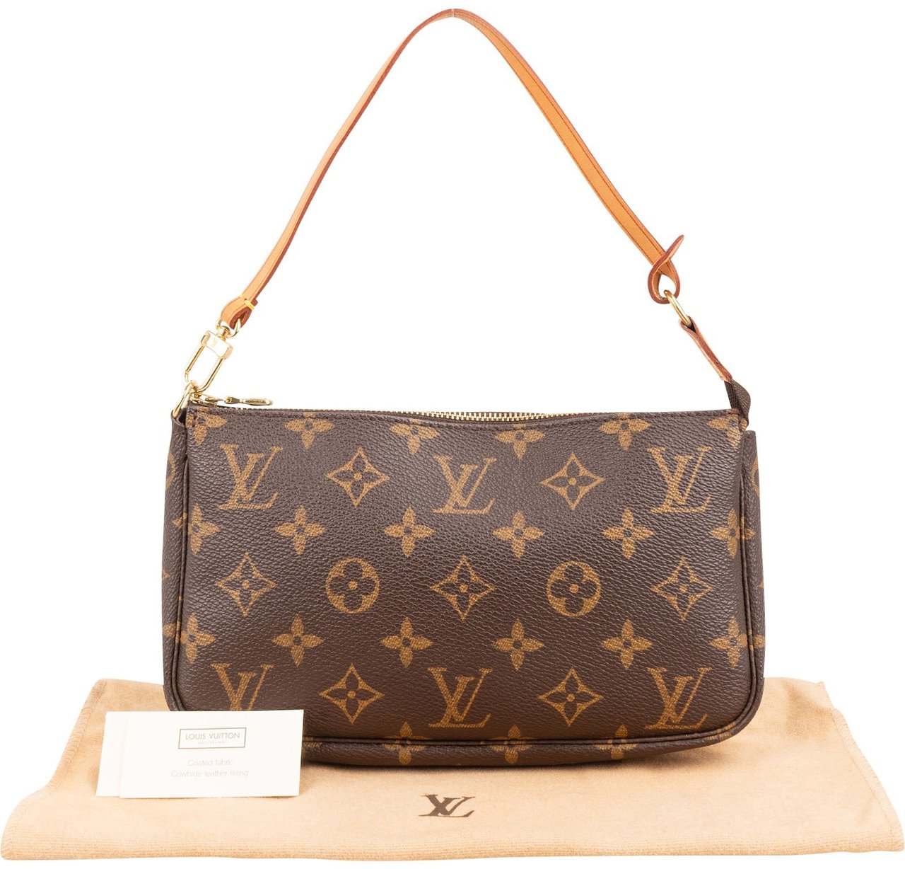 Louis Vuitton Monogram Canvas Pochette Accessoires Handbag Bruin