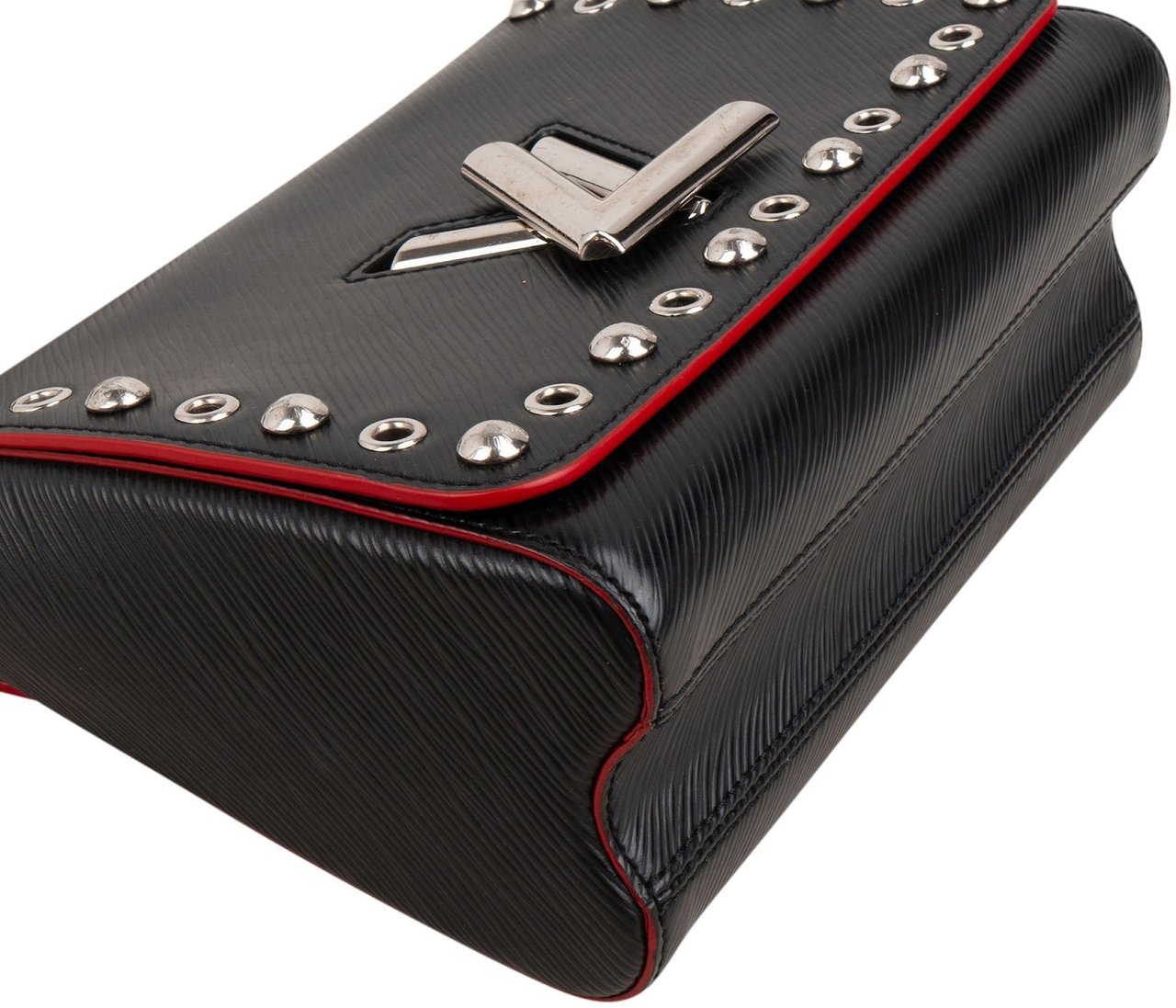 Louis Vuitton Noir Epi Leather Studded Twist MM Crossbody Bag Zwart