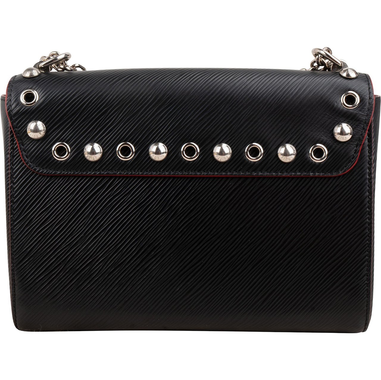 Louis Vuitton Noir Epi Leather Studded Twist MM Crossbody Bag Zwart