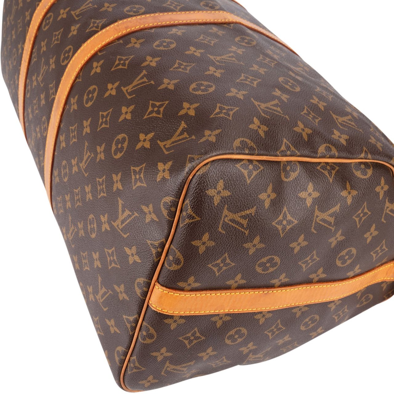 Louis Vuitton Monogram Canvas Keepall 55 Bandoulière Travel Bag Bruin