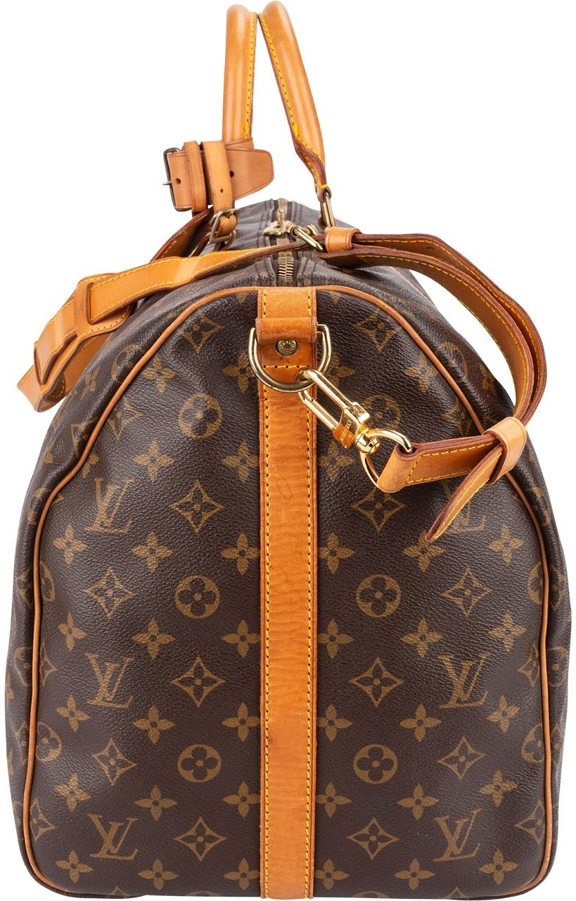 Louis Vuitton Monogram Canvas Keepall 55 Bandoulière Travel Bag Bruin