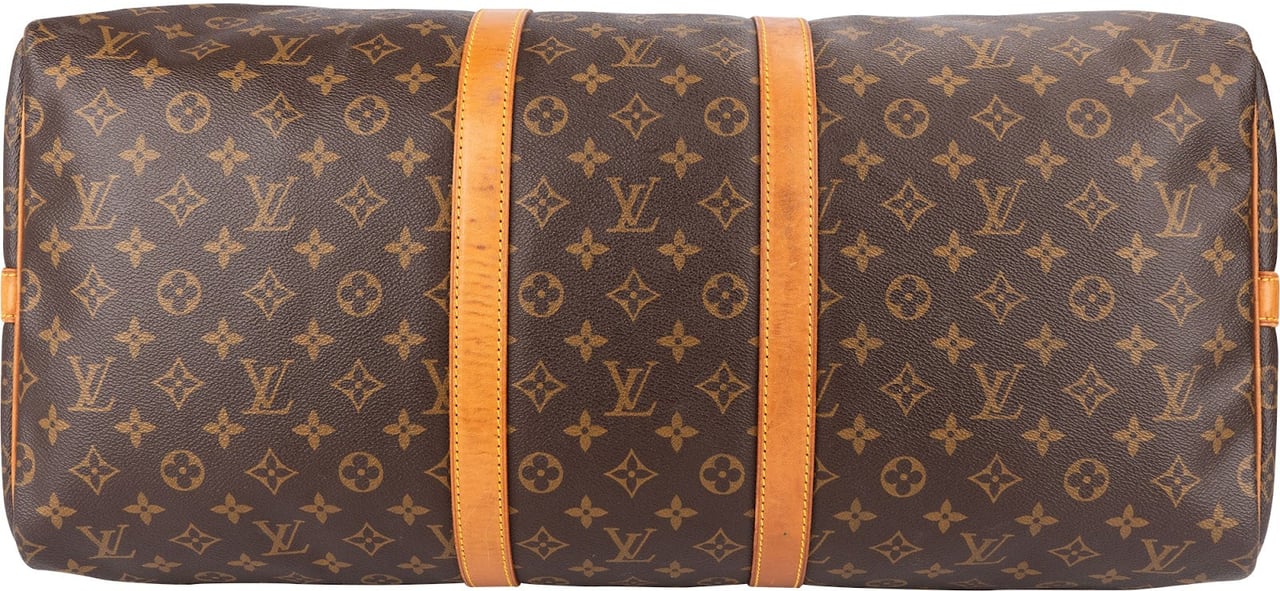 Louis Vuitton Monogram Canvas Keepall 55 Bandoulière Travel Bag Bruin