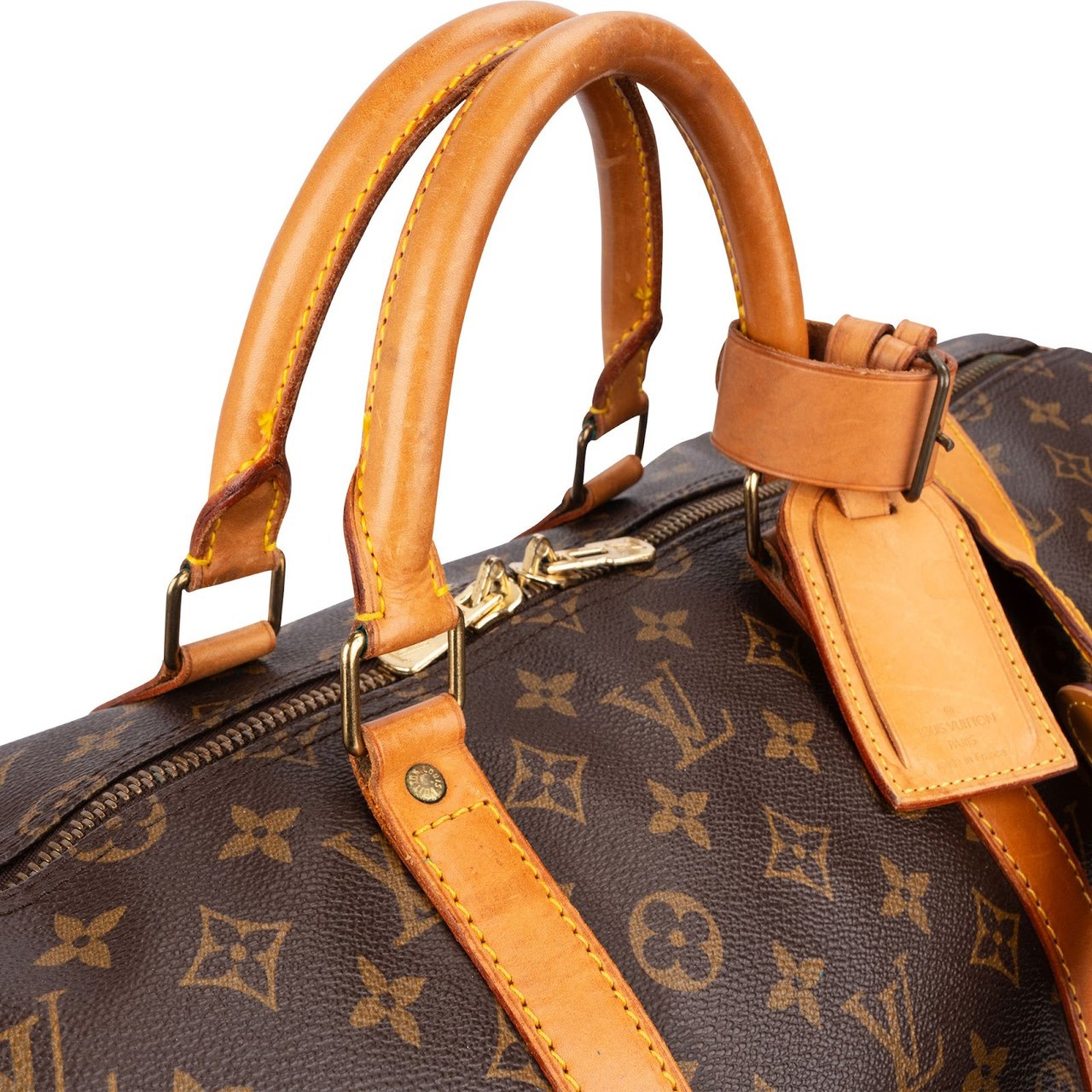 Louis Vuitton Monogram Canvas Keepall 55 Bandoulière Travel Bag Bruin
