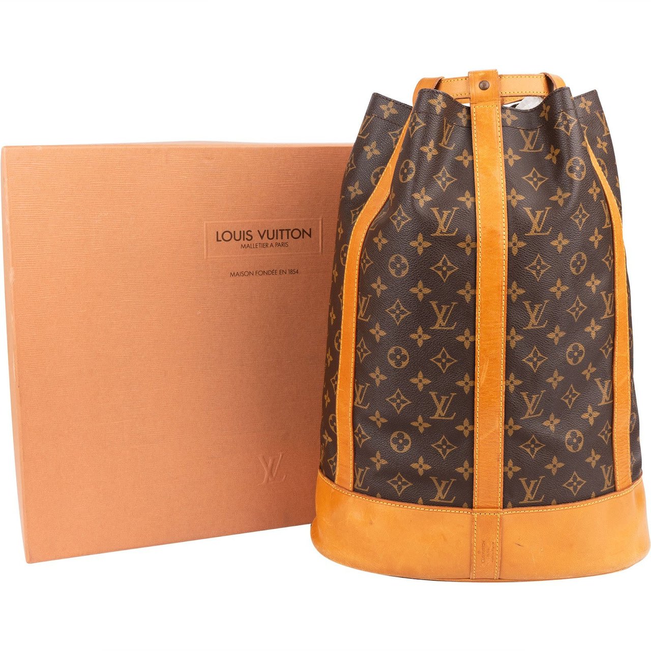 Louis Vuitton Monogram Canvas Randonnee GM Backpack Shoulder Bag Bruin