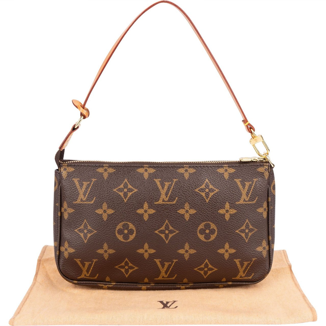Louis Vuitton Monogram Canvas Pochette Accessoires Handbag Bruin