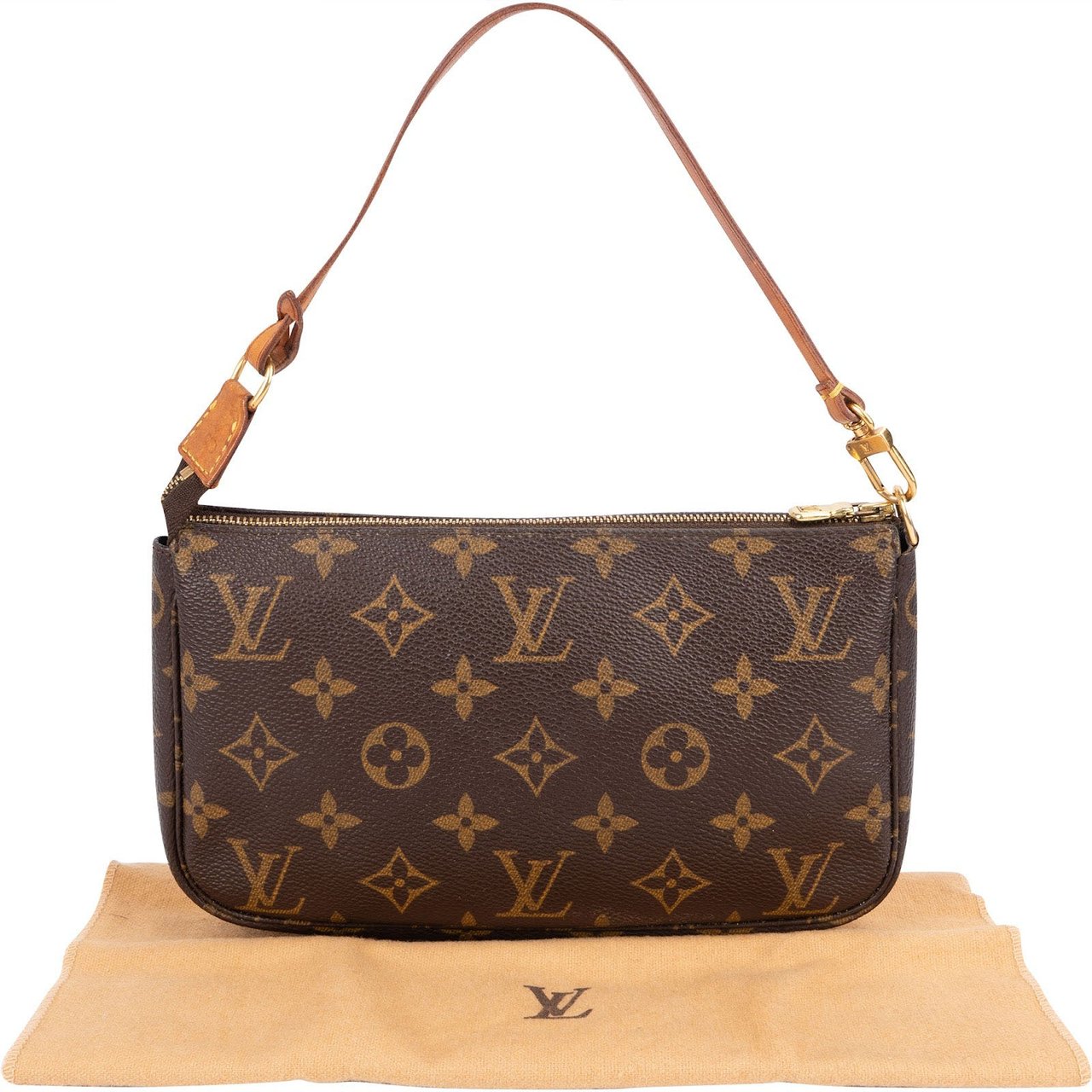 Louis Vuitton Monogram Canvas Pochette Accessoires Handbag Bruin