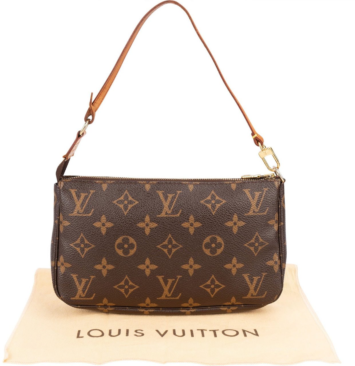Louis Vuitton Monogram Canvas Pochette Accessoires Handbag Bruin