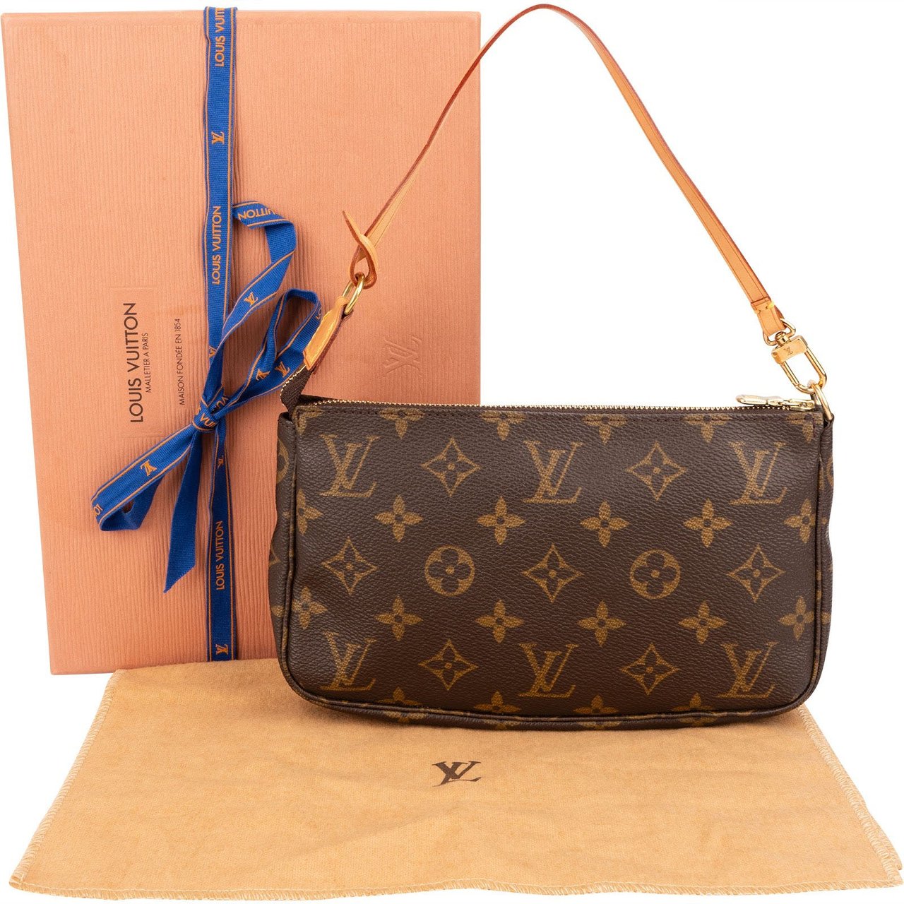 Louis Vuitton Monogram Canvas Pochette Accessoires Handbag Bruin