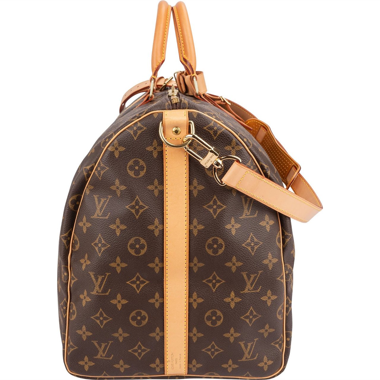 Louis Vuitton Monogram Canvas Keepall 55 Bandoulière Travel Bag Bruin