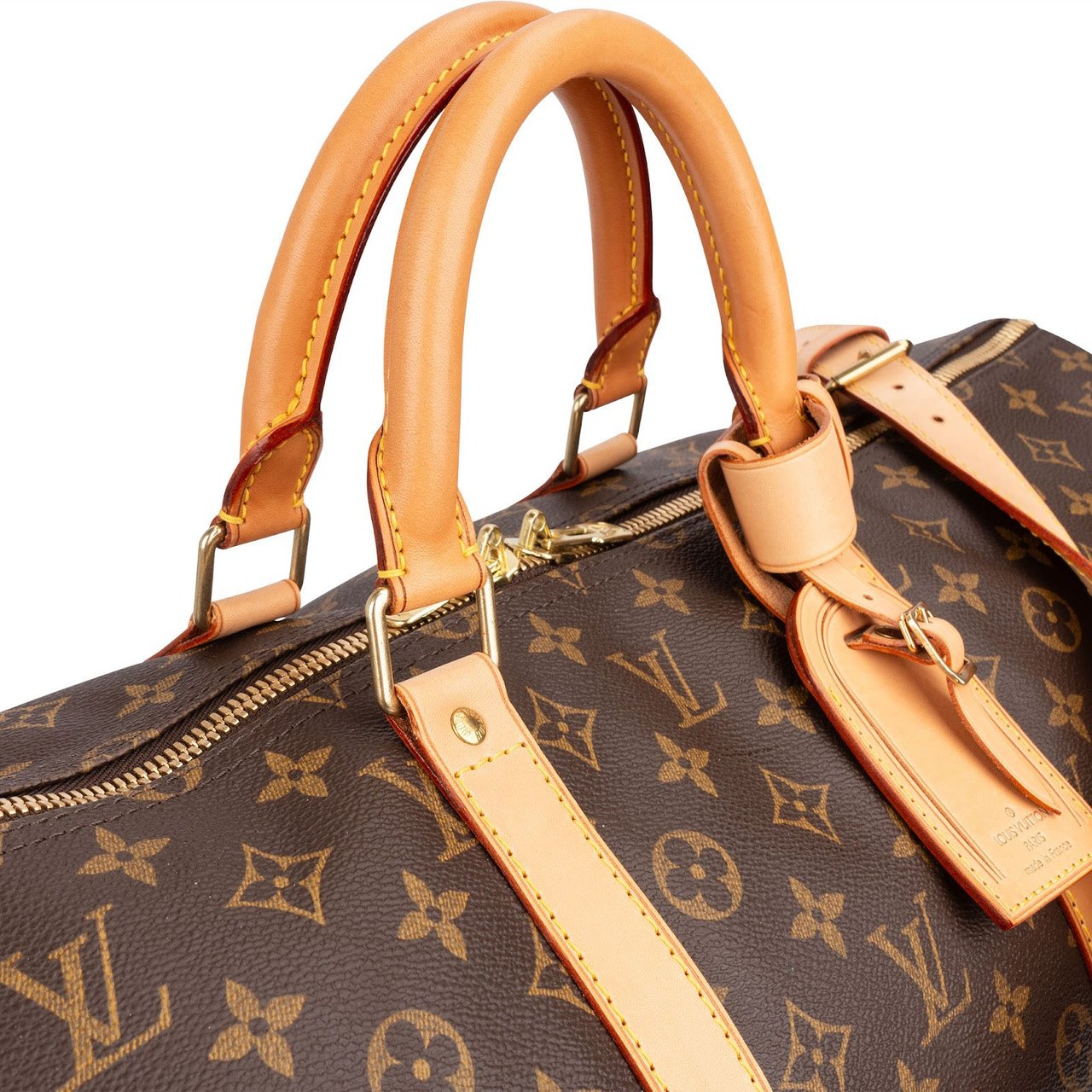 Louis Vuitton Monogram Canvas Keepall 55 Bandoulière Travel Bag Bruin