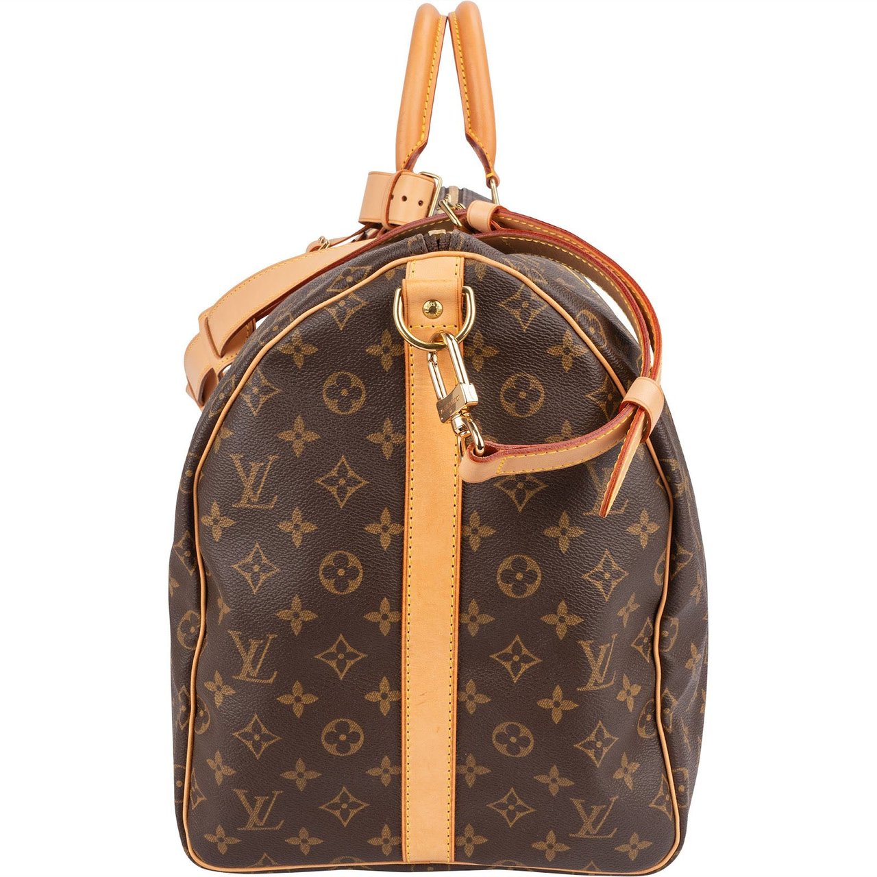 Louis Vuitton Monogram Canvas Keepall 55 Bandoulière Travel Bag Bruin