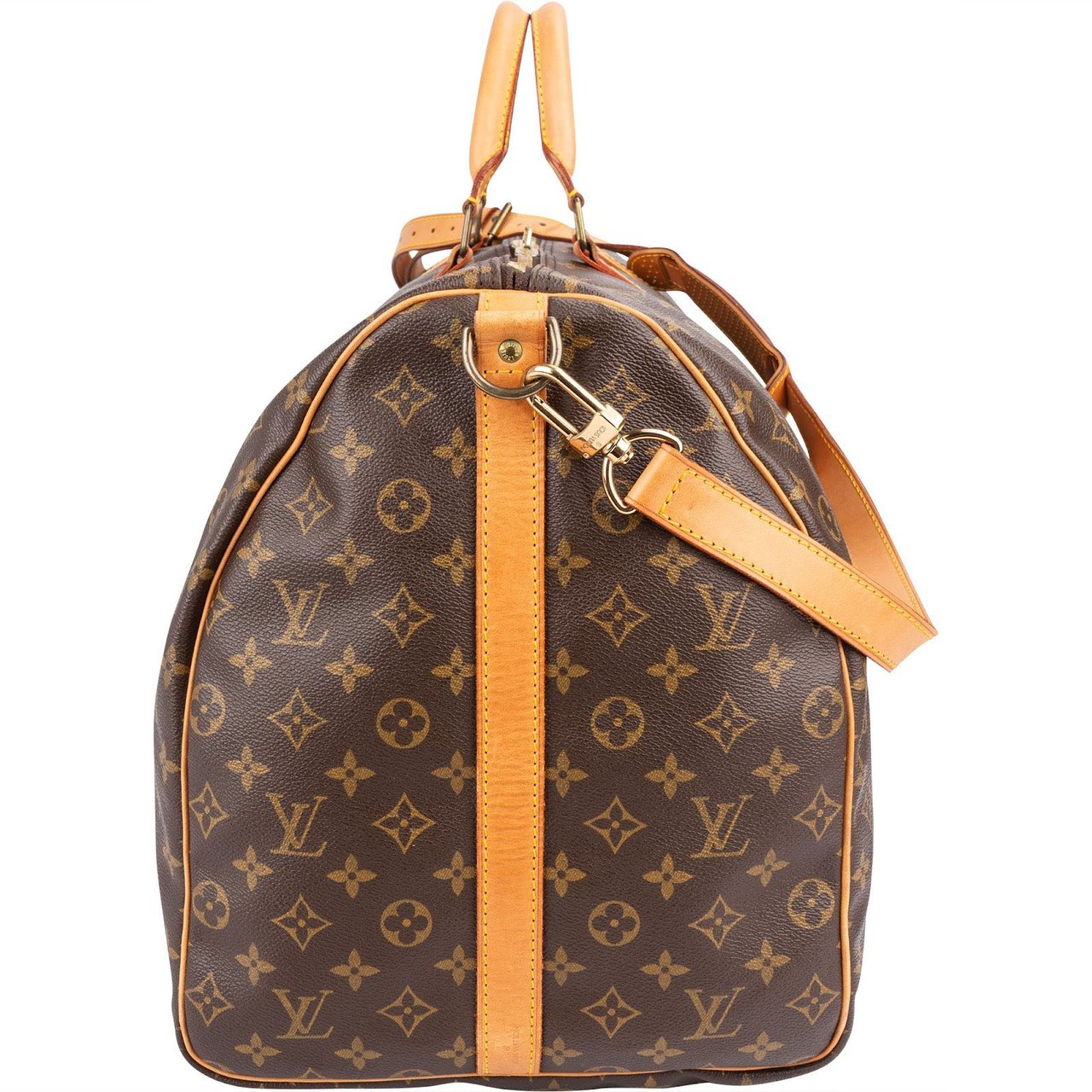 Louis Vuitton Monogram Canvas Keepall 60 Bandoulière Travel Bag Bruin