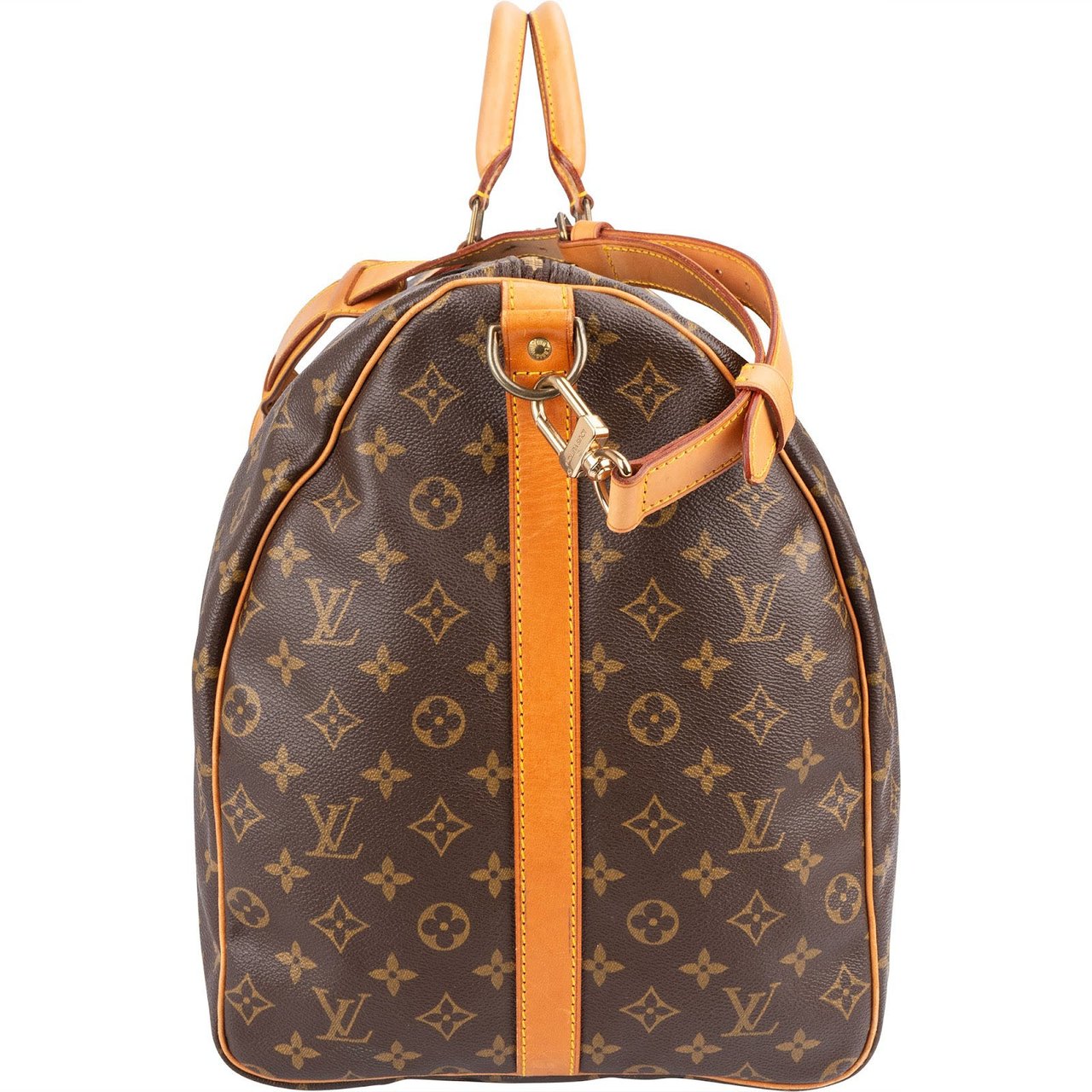 Louis Vuitton Monogram Canvas Keepall 60 Bandoulière Travel Bag Bruin