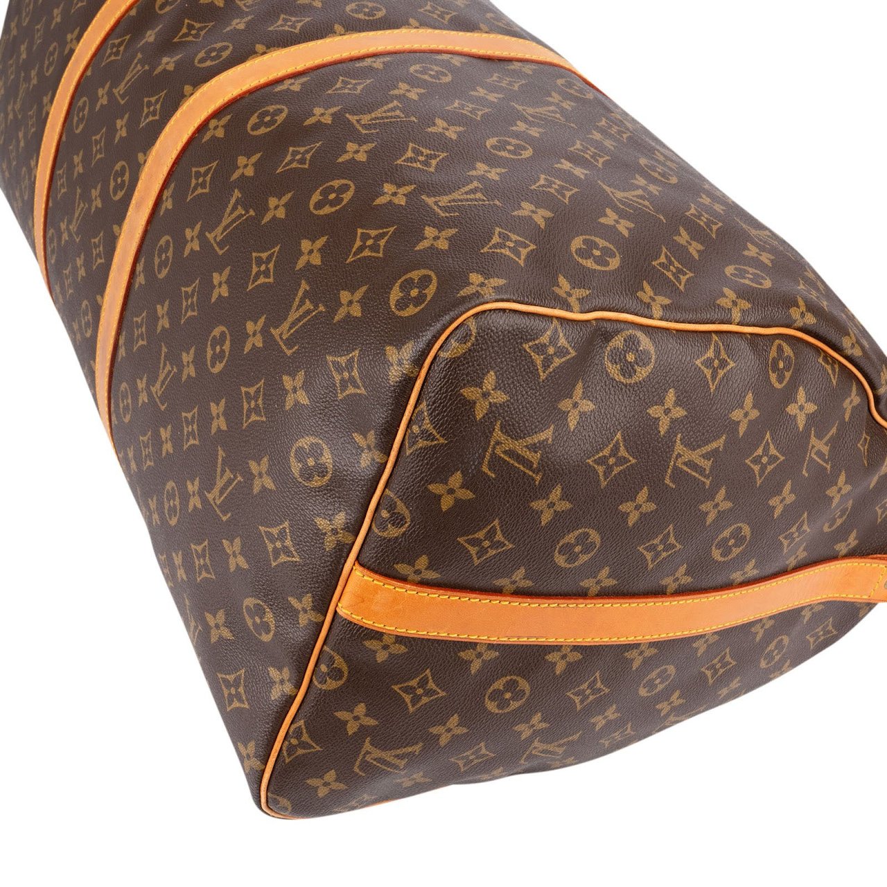 Louis Vuitton Monogram Canvas Keepall 60 Bandoulière Travel Bag Bruin