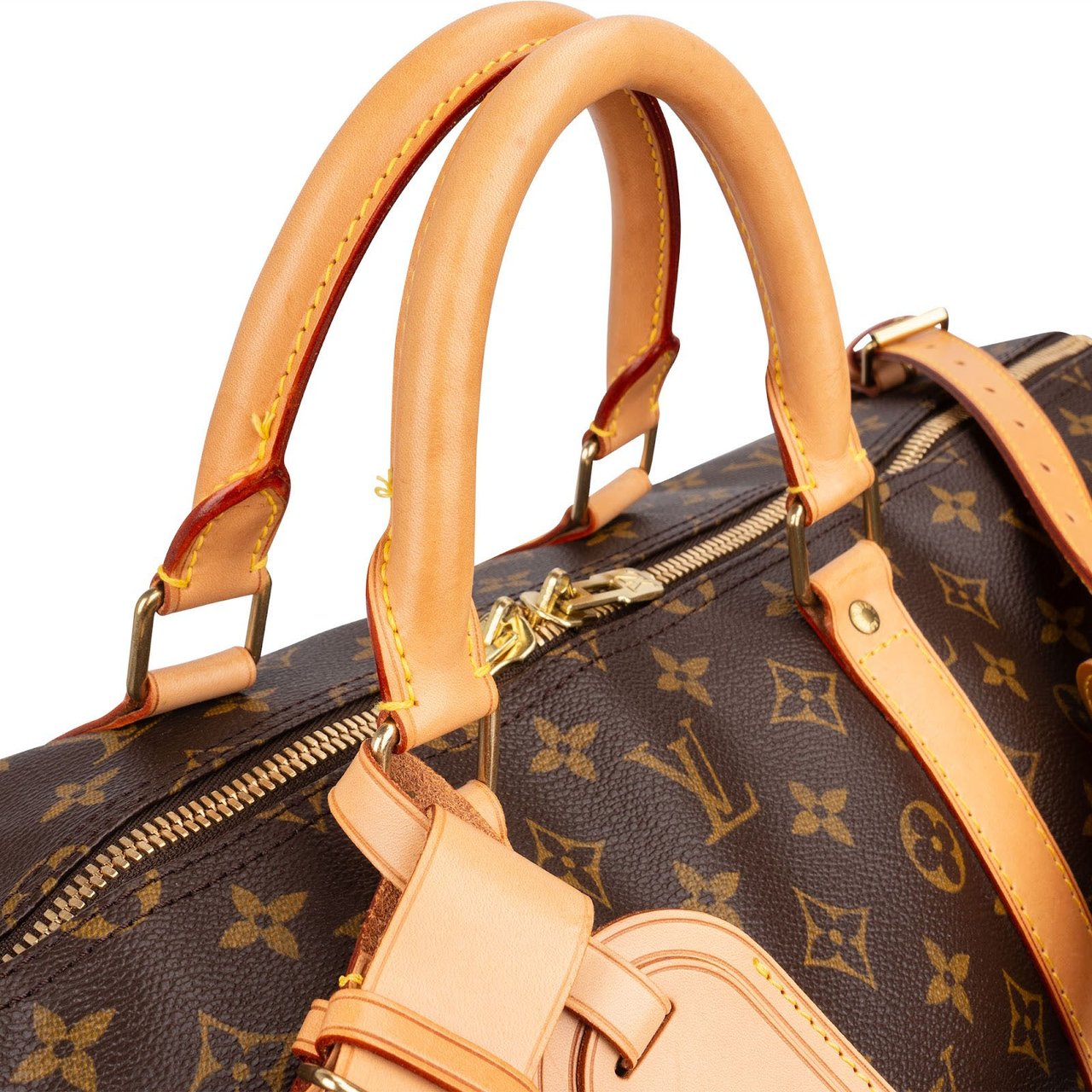 Louis Vuitton Monogram Canvas Keepall 55 Bandoulière Travel Bag Bruin