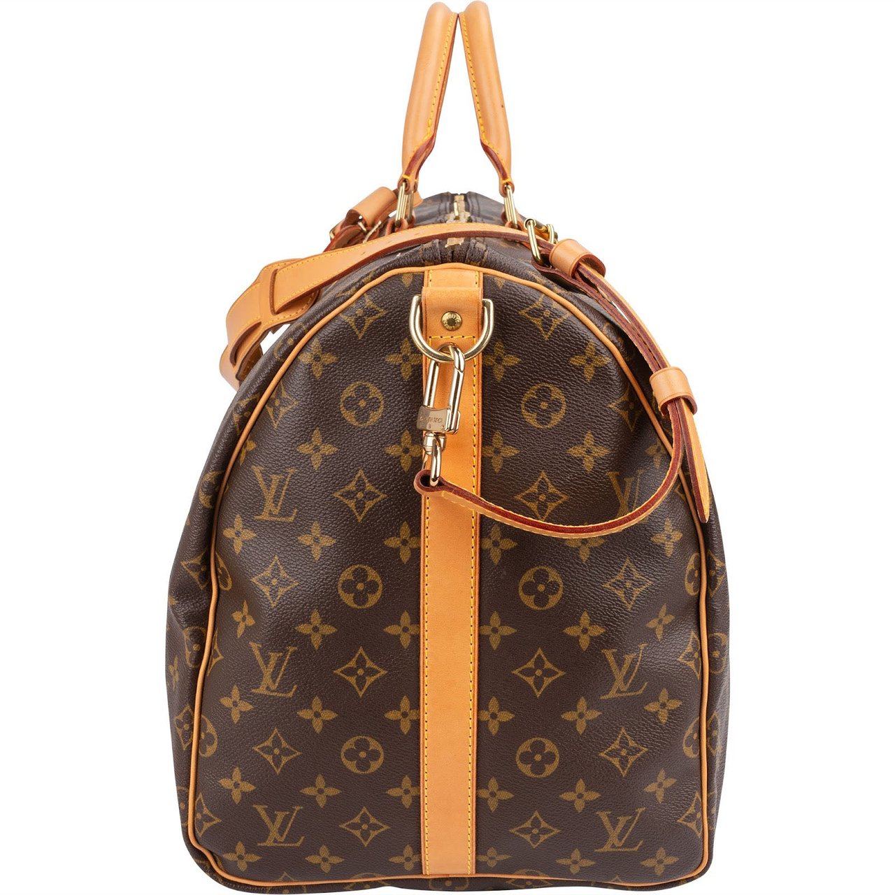 Louis Vuitton Monogram Canvas Keepall 55 Bandoulière Travel Bag Bruin