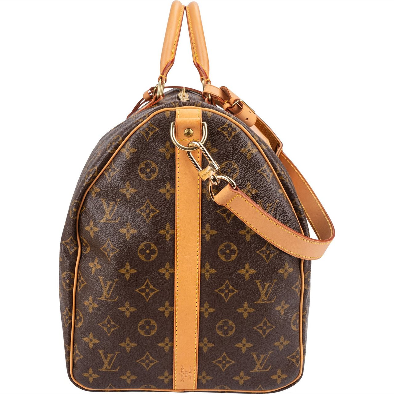 Louis Vuitton Monogram Canvas Keepall 55 Bandoulière Travel Bag Bruin