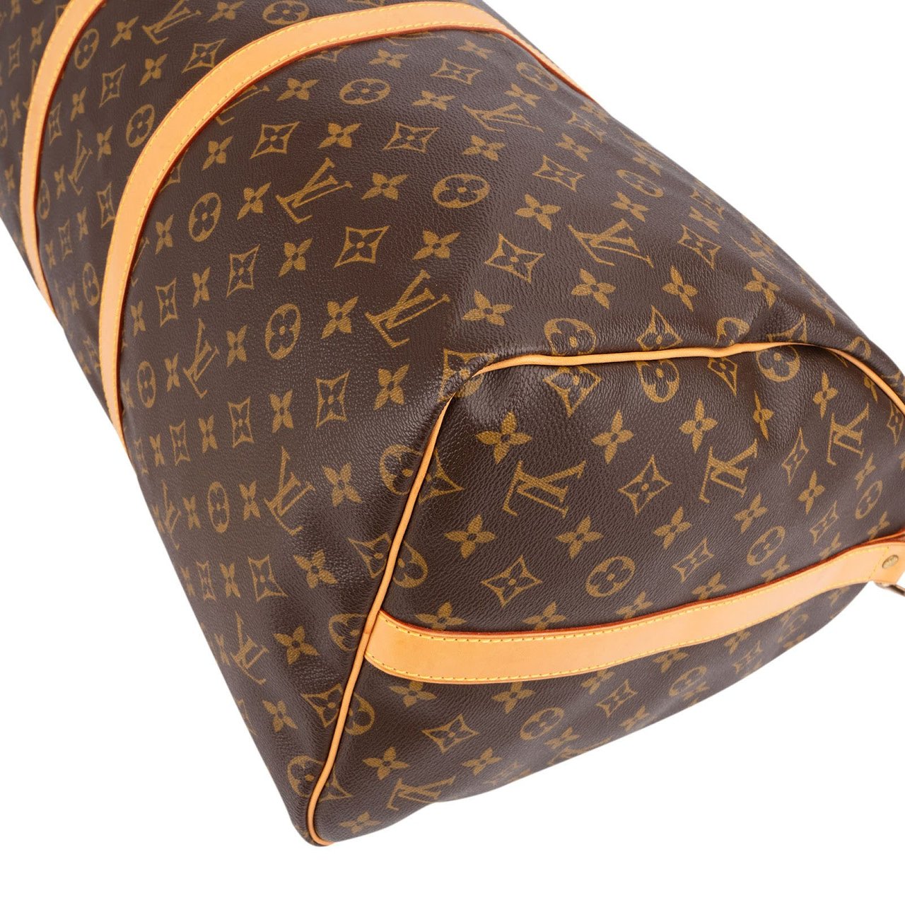 Louis Vuitton Monogram Canvas Keepall 55 Bandoulière Travel Bag Bruin