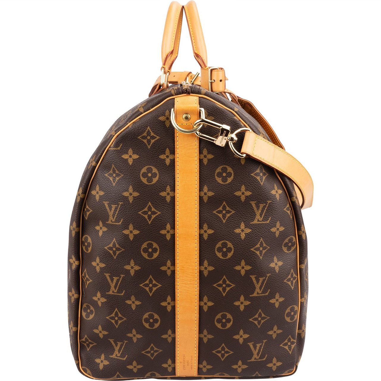 Louis Vuitton Monogram Canvas Keepall 60 Bandoulière Travel Bag Bruin