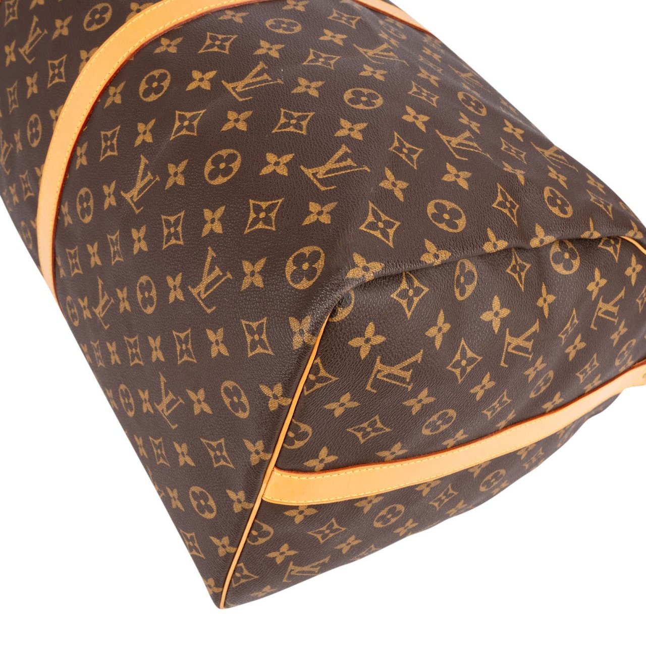 Louis Vuitton Monogram Canvas Keepall 60 Bandoulière Travel Bag Bruin