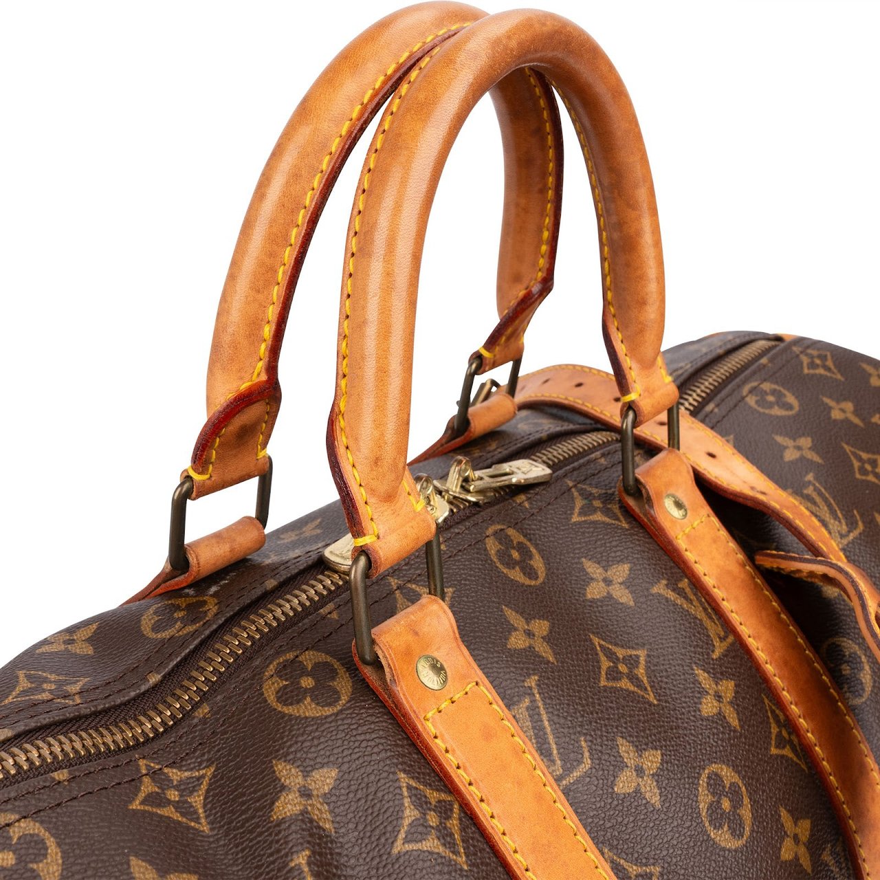Louis Vuitton Monogram Canvas Keepall 45 Bandoulière Travel Bag Bruin
