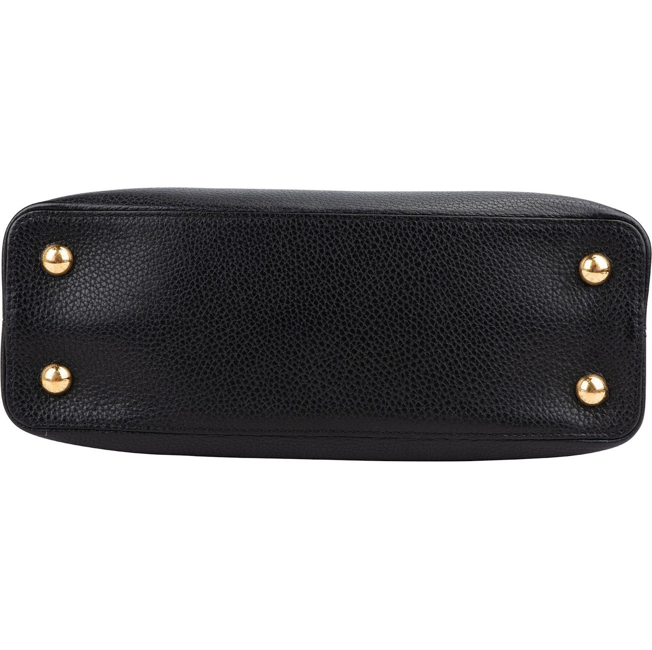 Louis Vuitton Noir Taurillon Leather Capucines MM Handbag Zwart