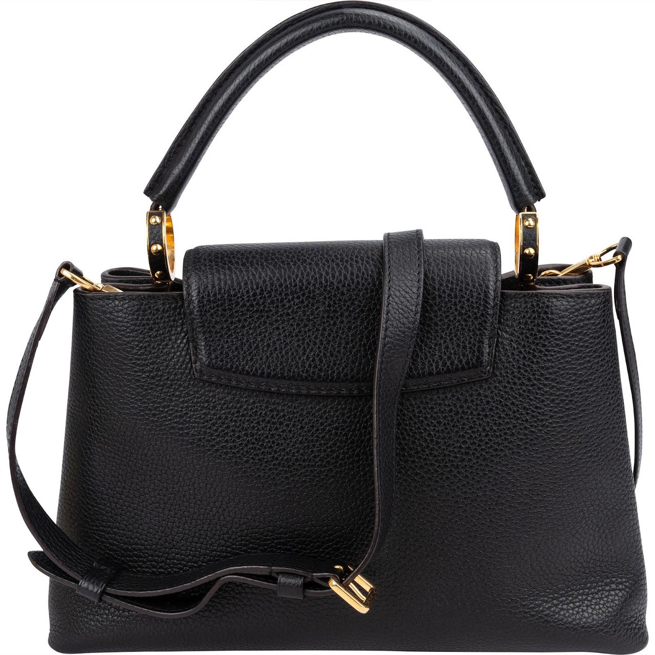 Louis Vuitton Noir Taurillon Leather Capucines MM Handbag Zwart