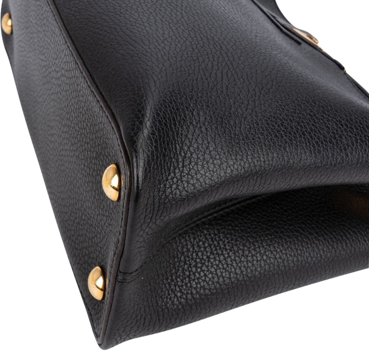 Louis Vuitton Noir Taurillon Leather Capucines MM Handbag Zwart