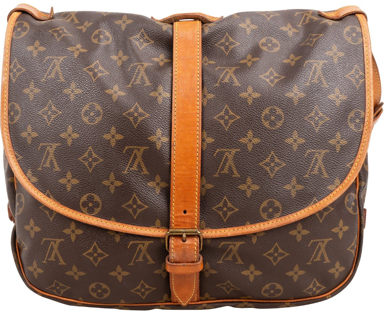 Louis Vuitton Monogram Canvas Saumur 35 Crossbody Bag Bruin