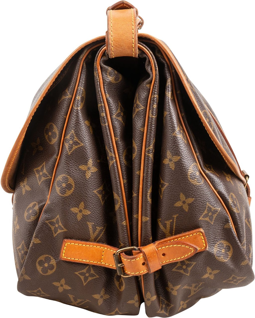 Louis Vuitton Monogram Canvas Saumur 35 Crossbody Bag Bruin