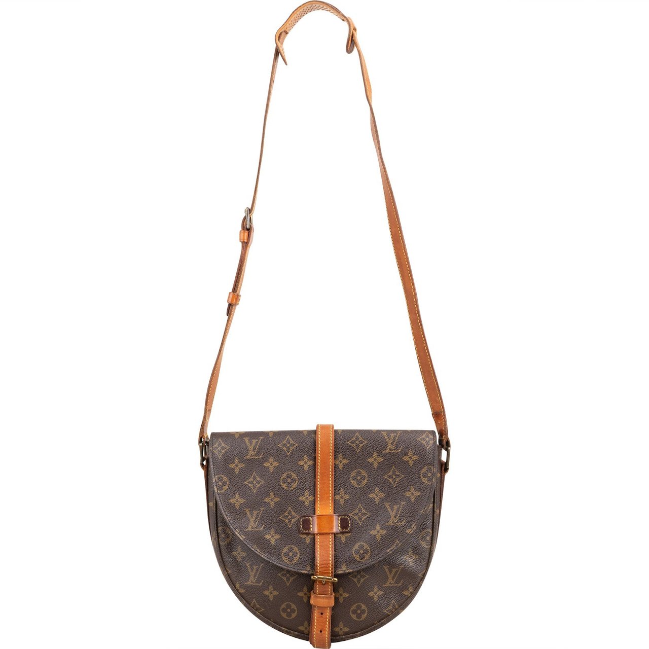 Louis Vuitton Monogram Canvas Chantilly GM Crossbody Bag Bruin