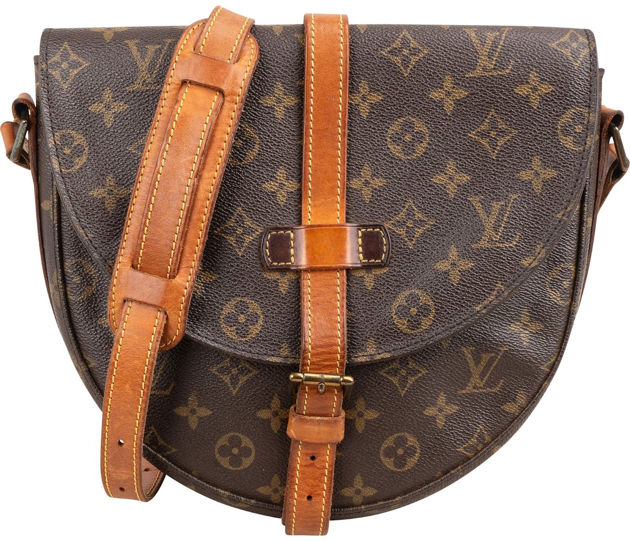 Louis Vuitton Monogram Canvas Chantilly GM Crossbody Bag Bruin