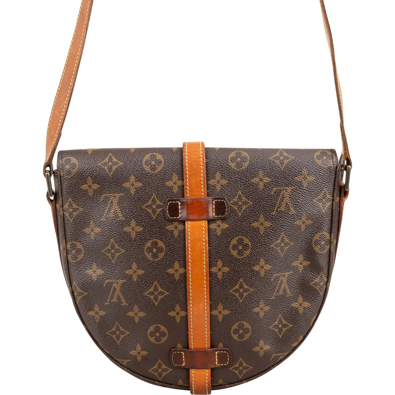 Louis Vuitton Monogram Canvas Chantilly GM Crossbody Bag Bruin