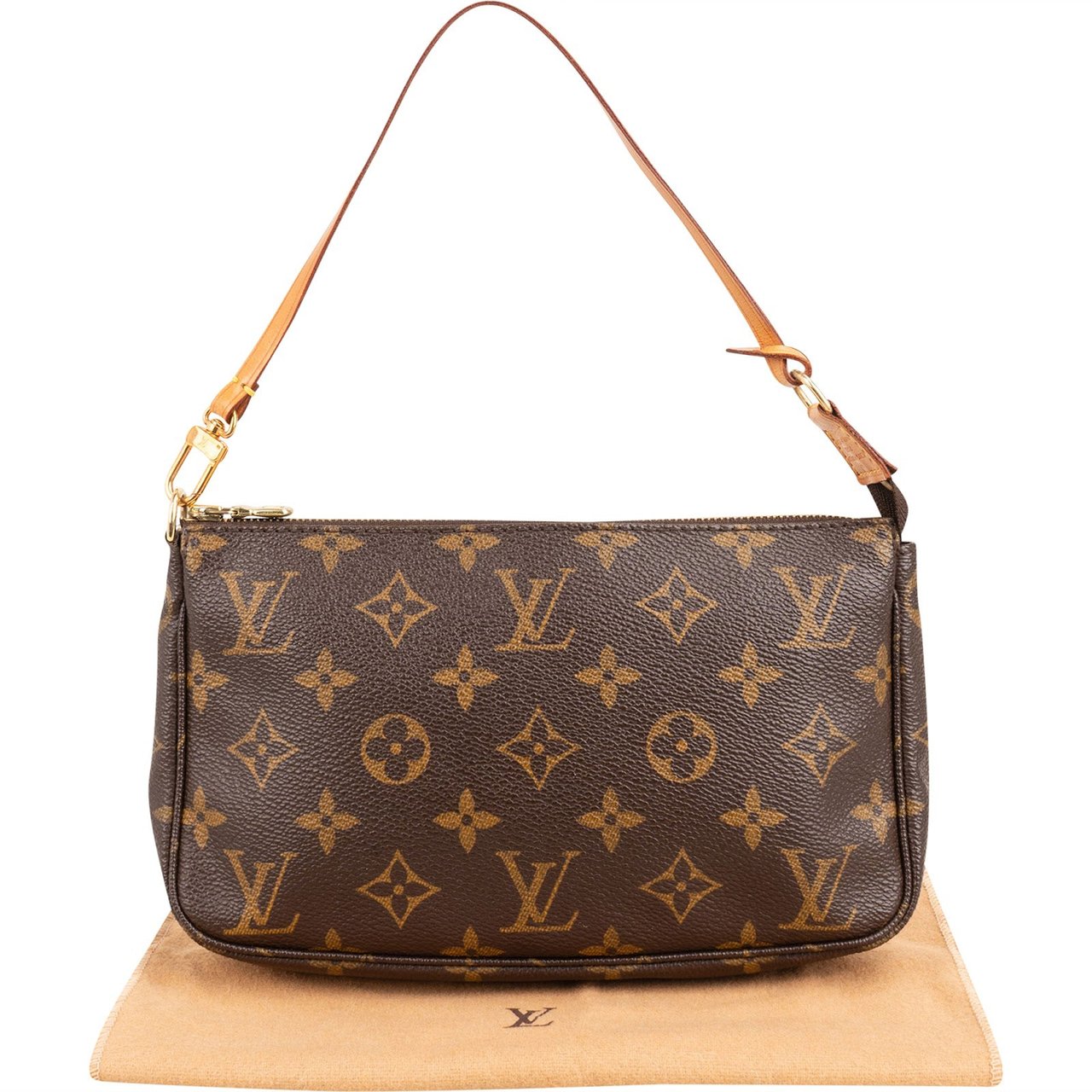 Louis Vuitton Monogram Canvas Pochette Accessoires Handbag Bruin