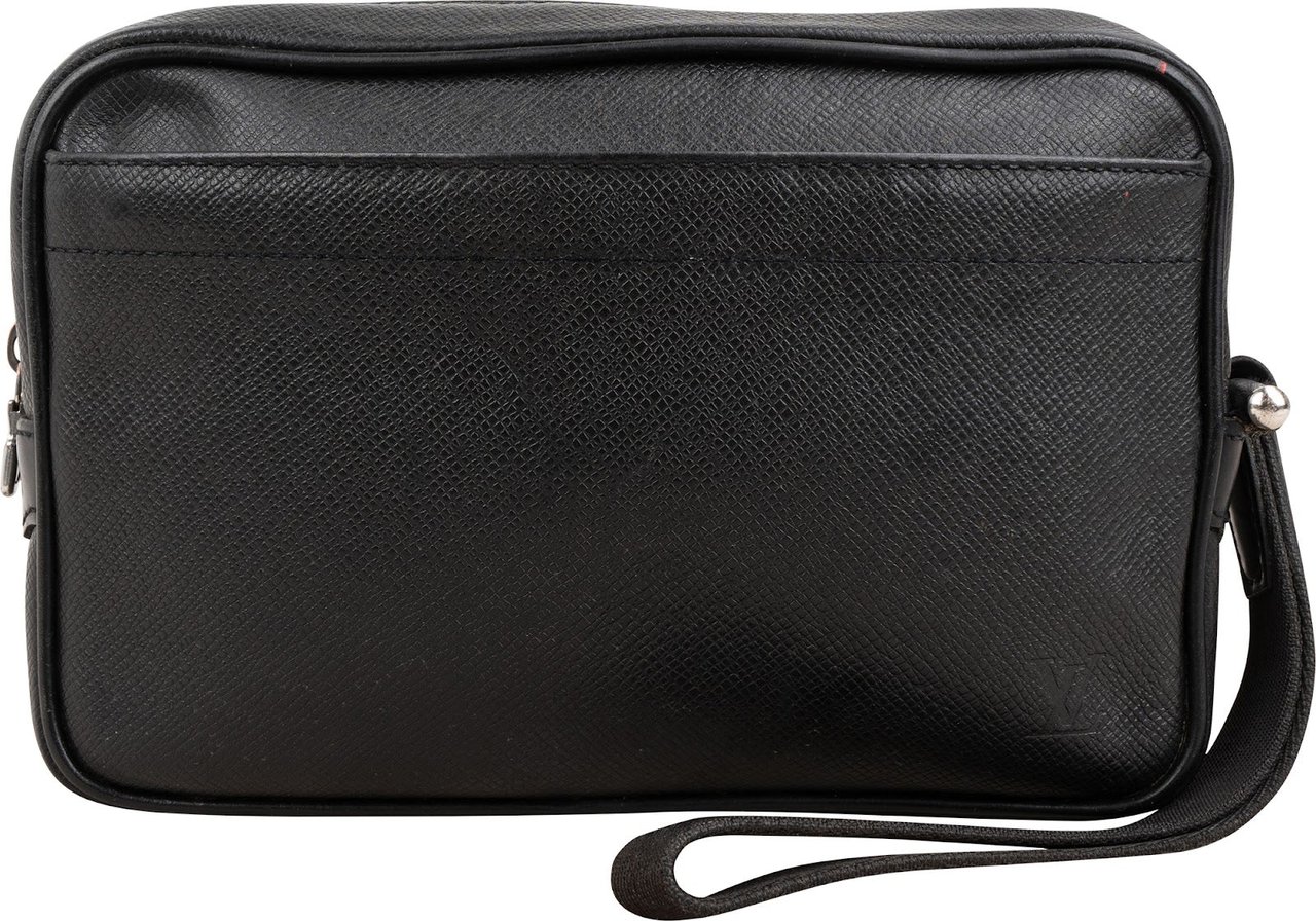 Louis Vuitton Noir Taiga Leather Kasai Clutch Zwart