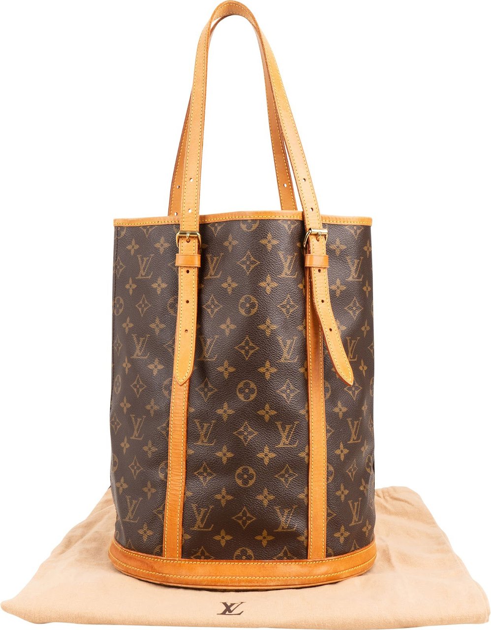 Louis Vuitton Monogram Canvas Bucket GM Shoulder Bag Bruin