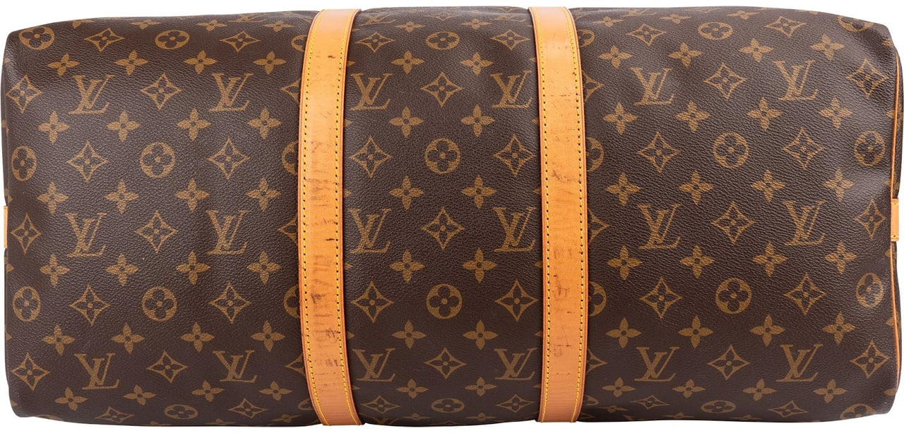 Louis Vuitton Monogram Canvas Keepall 50 Bandoulière Travel Bag Bruin