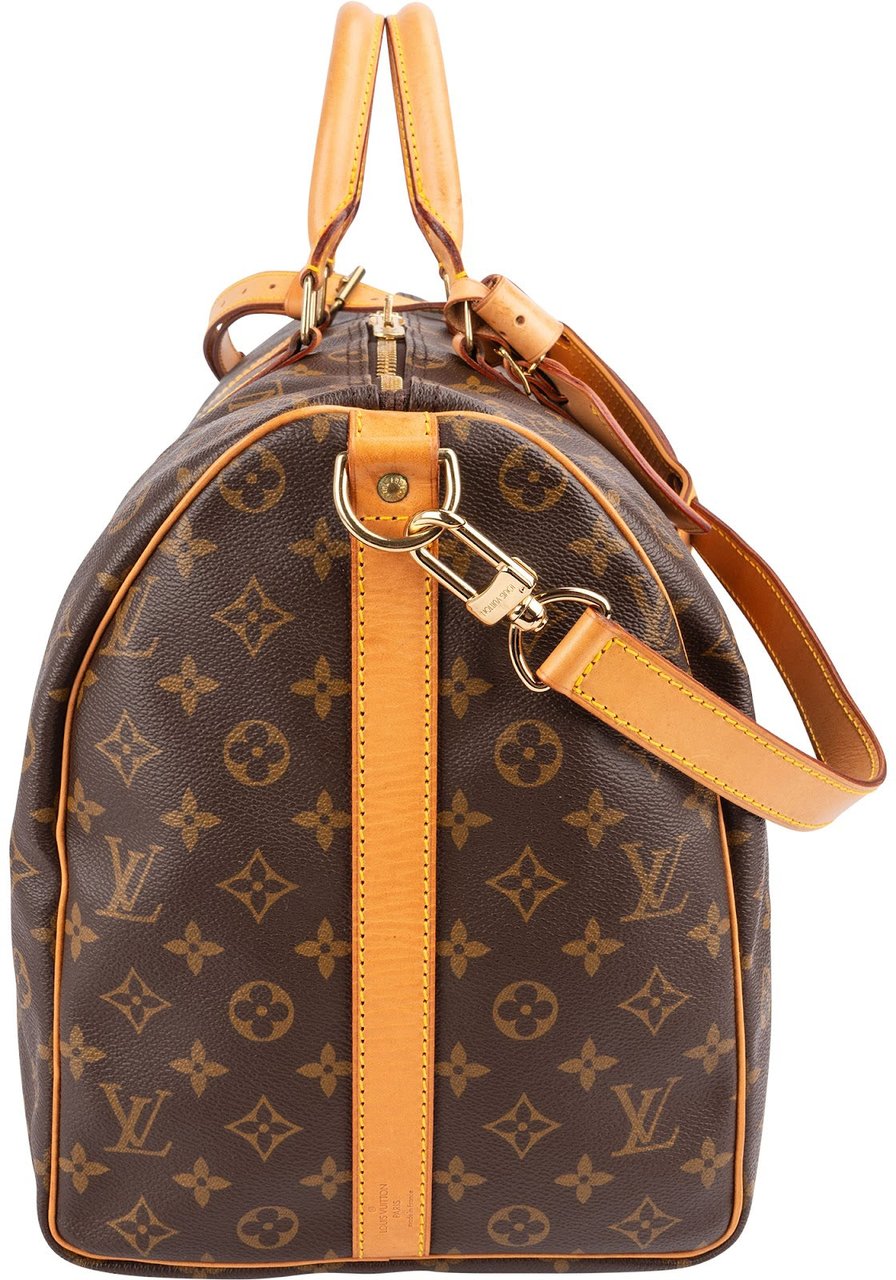 Louis Vuitton Monogram Canvas Keepall 50 Bandoulière Travel Bag Bruin