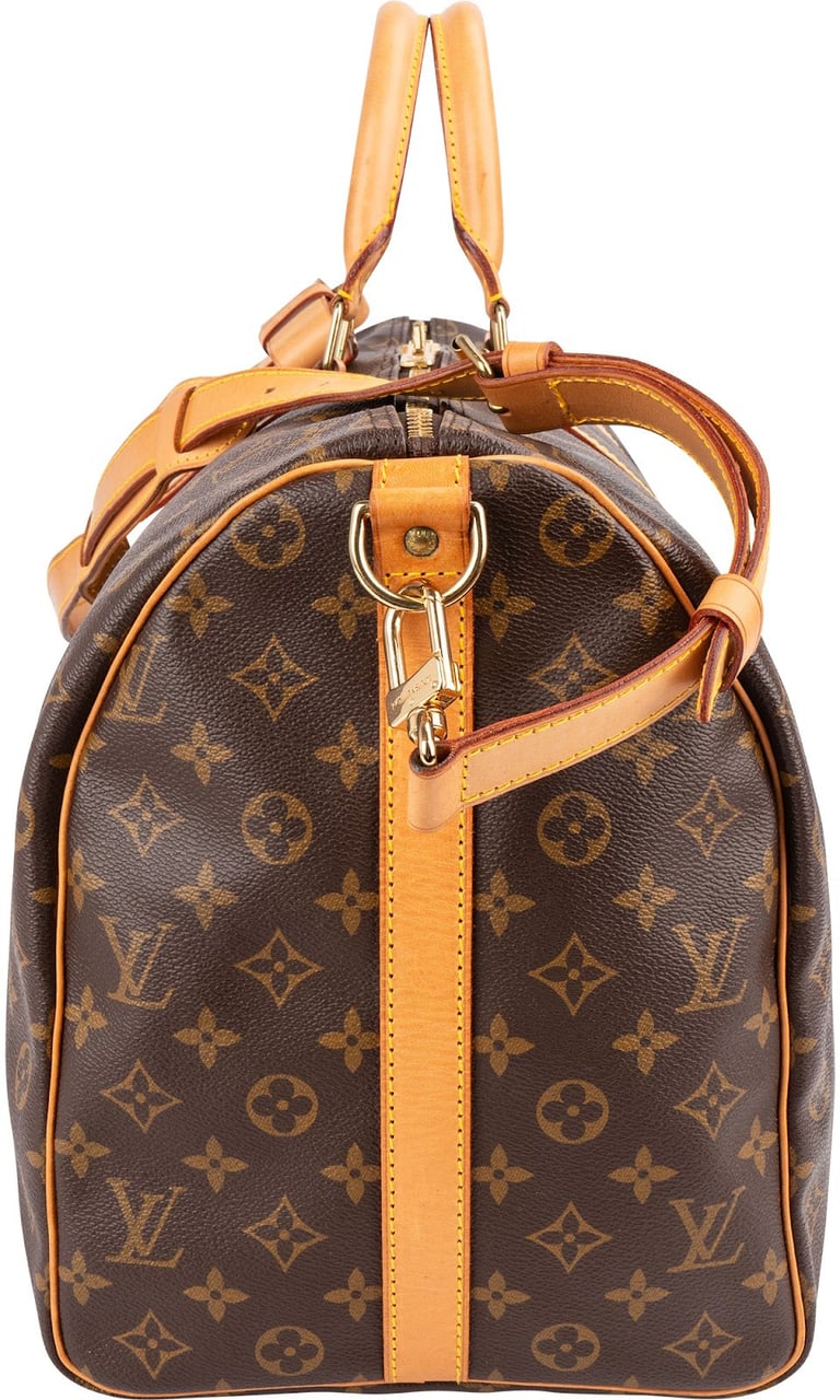 Louis Vuitton Monogram Canvas Keepall 50 Bandoulière Travel Bag Bruin