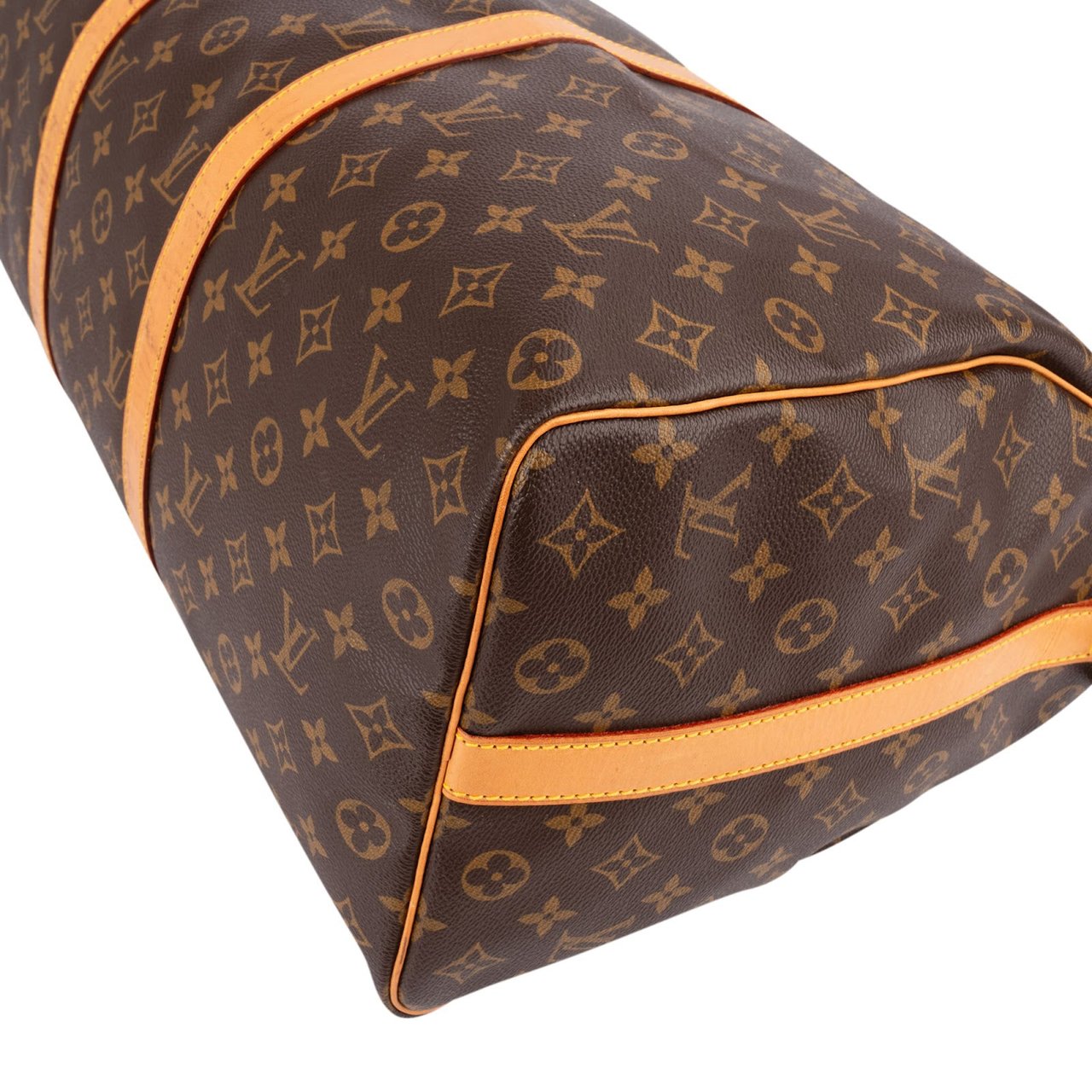 Louis Vuitton Monogram Canvas Keepall 50 Bandoulière Travel Bag Bruin